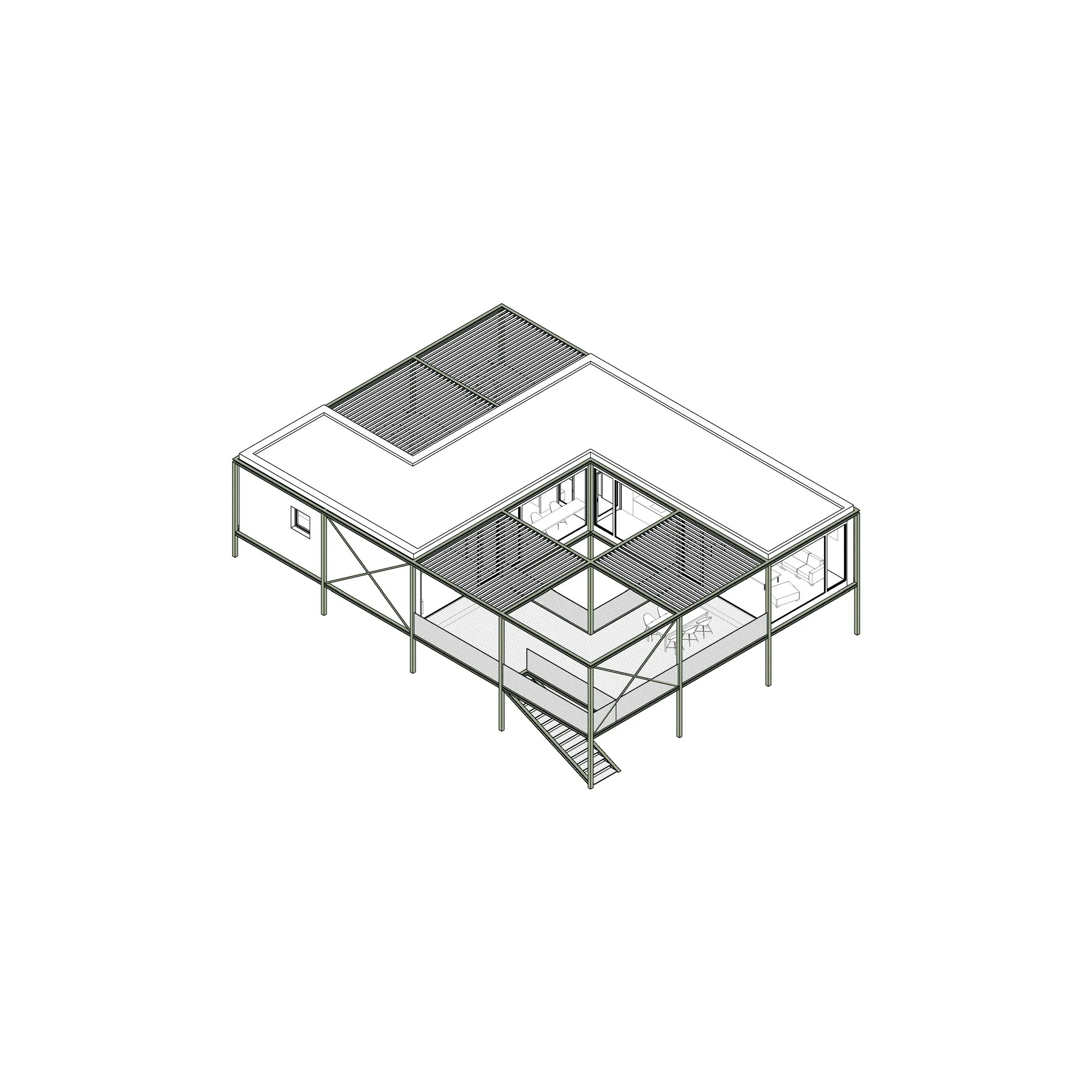 3D model roinného domu od bydlo architekti
