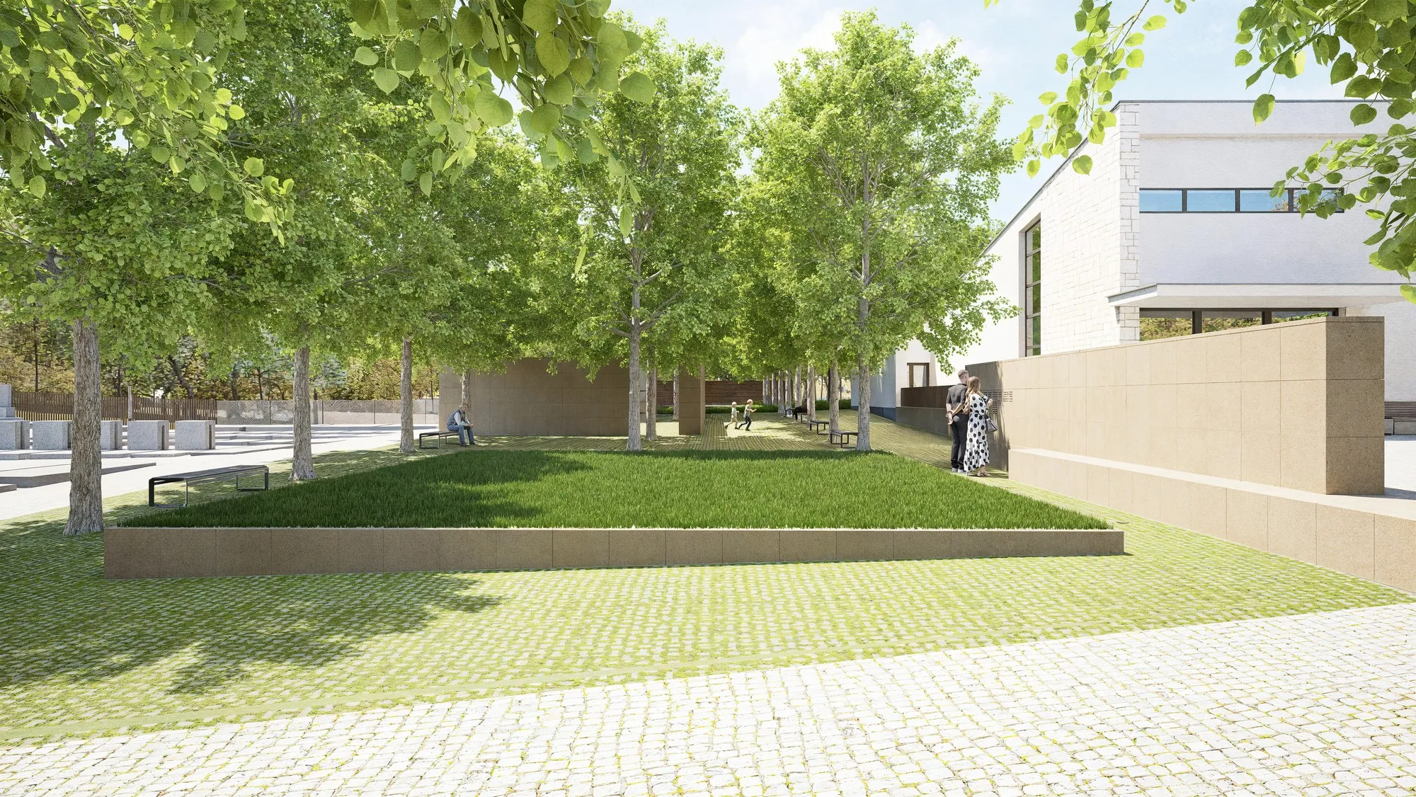 návrh hřitova s rozptylovou loučkou, kolumbáriem a venkovní kaplí