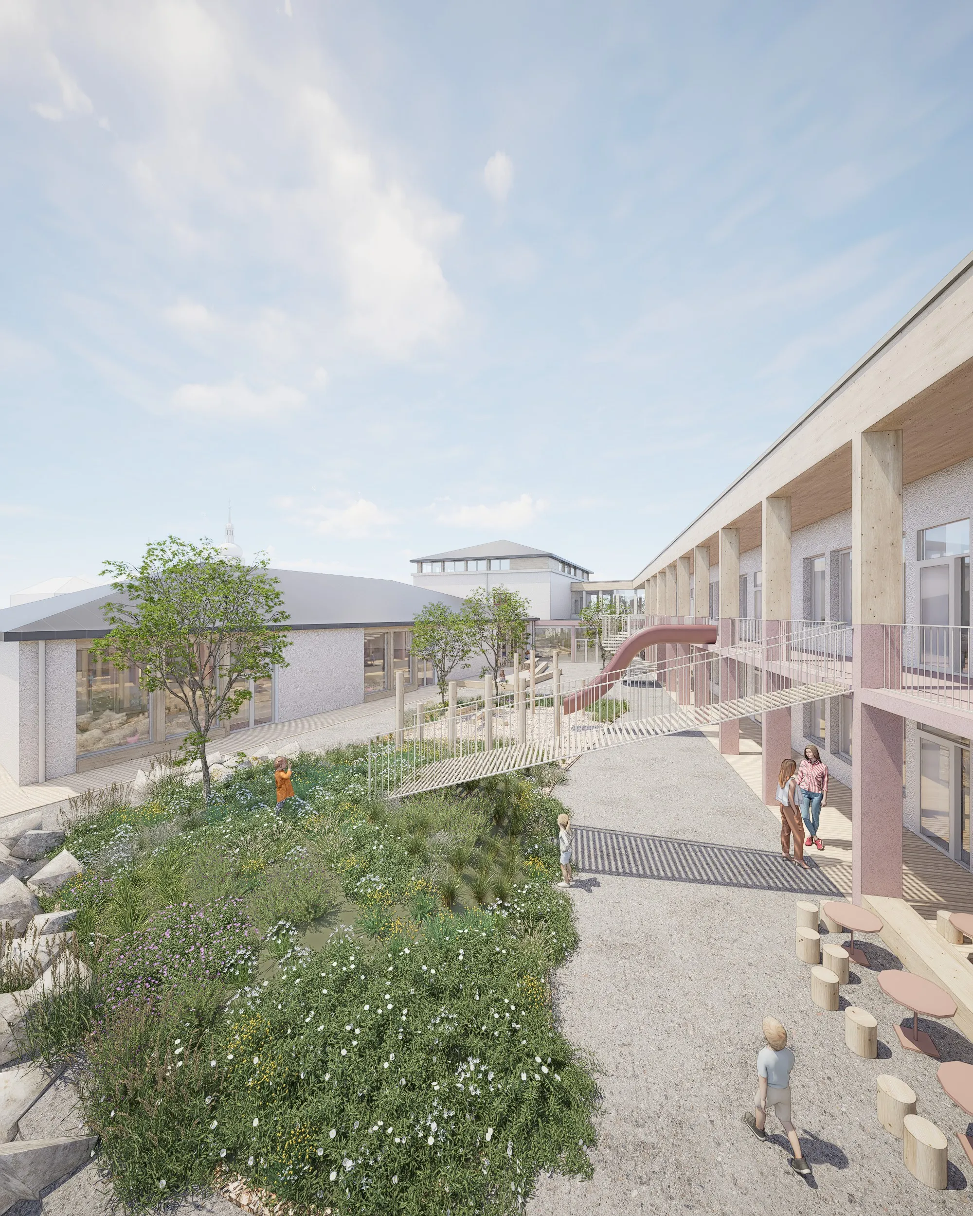 návrh zahrady mateřské školy a dětské hřiště bydlo architekti